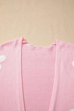 Load image into Gallery viewer, Black Floral Print Knitted Open Front Loose Cardigan - Fashion Queen - 29