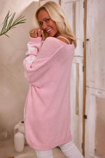 Load image into Gallery viewer, Black Floral Print Knitted Open Front Loose Cardigan - Fashion Queen - 5