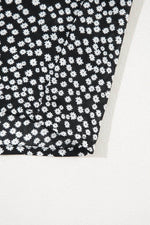 Load image into Gallery viewer, Black Floral Printed Long Sleeve Square Neck Midi Dress - Fashion Queen - 14