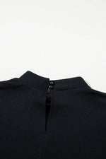 Load image into Gallery viewer, Black Flutter Sleeve Crew Neck Shift Dress - Fashion Queen - 13