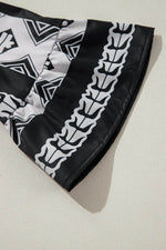 Load image into Gallery viewer, Black Geometric Print V Neck Ruffled Dress - Fashion Queen - 10