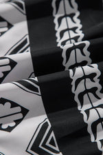 Load image into Gallery viewer, Black Geometric Print V Neck Ruffled Dress - Fashion Queen - 7