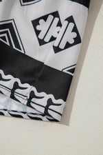 Load image into Gallery viewer, Black Geometric Print V Neck Ruffled Dress - Fashion Queen - 9