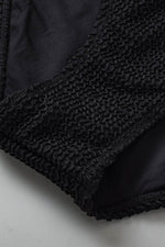 Load image into Gallery viewer, Black Geometric Trim High Waist Strapless One Piece Swimsuit - Fashion Queen - 10