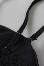 Load image into Gallery viewer, Black Geometric Trim High Waist Strapless One Piece Swimsuit - Fashion Queen - 7