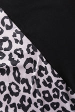 Load image into Gallery viewer, Black Half Leopard Patchwork Plus Size T-shirt - Fashion Queen - 13