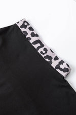 Load image into Gallery viewer, Black Half Leopard Patchwork Plus Size T-shirt - Fashion Queen - 14