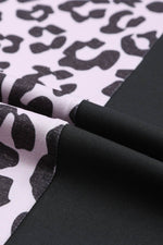 Load image into Gallery viewer, Black Half Leopard Patchwork Short Sleeves Top - Fashion Queen -  20