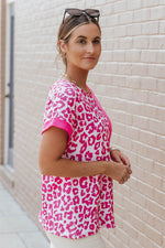 Load image into Gallery viewer, Black Half Leopard Patchwork Short Sleeves Top - Fashion Queen -  22