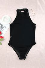 Load image into Gallery viewer, Black High Neck Sleeveless Diamante Bodysuit - Fashion Queen - 13