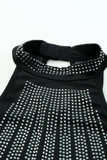 Load image into Gallery viewer, Black High Neck Sleeveless Diamante Bodysuit - Fashion Queen - 14