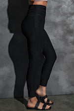 Load image into Gallery viewer, Black High Waist Pleated Pocket Leggings - Fashion Queen - 11