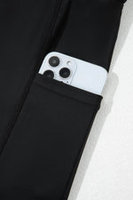 Load image into Gallery viewer, Black High Waisted Drawstring 2-in-1 Side Pocket Color Block Bikini Shorts - Fashion Queen - 17