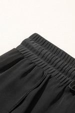 Load image into Gallery viewer, Black High Waisted Drawstring 2-in-1 Side Pocket Color Block Bikini Shorts - Fashion Queen - 20