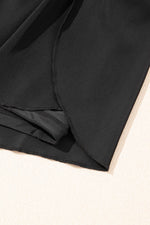 Load image into Gallery viewer, Black High Waisted Drawstring 2-in-1 Side Pocket Color Block Bikini Shorts - Fashion Queen - 24