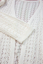 Load image into Gallery viewer, Black Hollow Out Knit Drop Shoulder Open Front Cardigan - Fashion Queen - 19