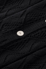 Load image into Gallery viewer, Black Hollow-out Openwork Knit Cardigan - Fashion Queen - 7