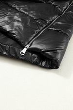 Load image into Gallery viewer, Black Hooded Long Quilted Vest Coat - Fashion Queen - 19