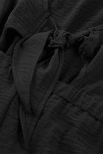 Load image into Gallery viewer, Black Knotted Backless Elastic Waist Sleeveless Romper - Fashion Queen - 10