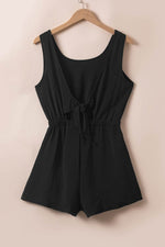 Load image into Gallery viewer, Black Knotted Backless Elastic Waist Sleeveless Romper - Fashion Queen - 8