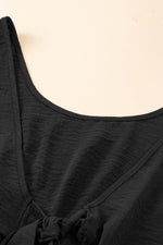 Load image into Gallery viewer, Black Knotted Backless Elastic Waist Sleeveless Romper - Fashion Queen - 9