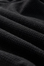 Load image into Gallery viewer, Black Knotted Straps Button Textured Drawstring Jumpsuit - Fashion Queen -  13