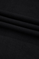 Load image into Gallery viewer, Black Leatherette Ruffle Patchwork Ribbed V Neck Bodysuit - Fashion Queen - 16