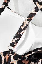 Load image into Gallery viewer, Black Leopard 2-tone Crossed Cutout Backless Monokini - Fashion Queen - 15