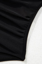 Load image into Gallery viewer, Black Leopard 2-tone Crossed Cutout Backless Monokini - Fashion Queen - 16