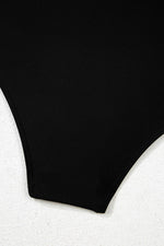 Load image into Gallery viewer, Black Leopard 2-tone Crossed Cutout Backless Monokini - Fashion Queen - 9