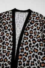 Load image into Gallery viewer, Black Leopard Patched Pocket Open Front Cardigan - Fashion Queen - 19