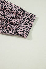 Load image into Gallery viewer, Black Leopard Print Colorblock V Neck Long Sleeve Plus Size Top - Fashion Queen - 16