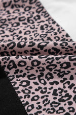 Load image into Gallery viewer, Black Leopard Print Colorblock V Neck Long Sleeve Plus Size Top - Fashion Queen - 18