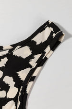 Load image into Gallery viewer, Black Leopard Print U Neck Sleeveless High Waist Dress - Fashion Queen - 12