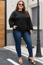 Load image into Gallery viewer, Black Loose Patchwork Crewneck Plus Size Sweatshirt - Fashion Queen - 11