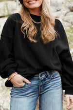 Load image into Gallery viewer, Black Loose Patchwork Crewneck Plus Size Sweatshirt - Fashion Queen - 12
