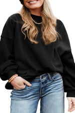 Load image into Gallery viewer, Black Loose Patchwork Crewneck Plus Size Sweatshirt - Fashion Queen - 14
