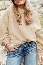 Load image into Gallery viewer, Black Loose Patchwork Crewneck Plus Size Sweatshirt - Fashion Queen - 24