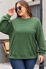 Load image into Gallery viewer, Black Loose Patchwork Crewneck Plus Size Sweatshirt - Fashion Queen - 7