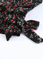 Load image into Gallery viewer, Black Multicolor Floral Ruffled Crop Top and Maxi Skirt Set - Fashion Queen - 12