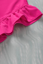 Load image into Gallery viewer, Black Notched Neck Ruffle Sleeve Blouse - Fashion Queen - 25