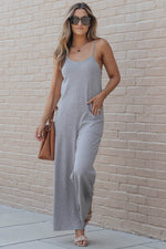 Load image into Gallery viewer, Black Patch Pockets Spaghetti Strap Wide Leg Jumpsuit - Fashion Queen - 16