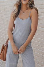 Load image into Gallery viewer, Black Patch Pockets Spaghetti Strap Wide Leg Jumpsuit - Fashion Queen - 18