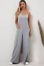 Load image into Gallery viewer, Black Patch Pockets Spaghetti Strap Wide Leg Jumpsuit - Fashion Queen - 19