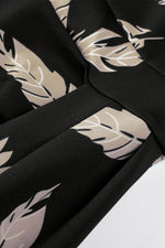 Load image into Gallery viewer, Black Pattern Print Off Shoulder Slit Bodycon Midi Dress - Fashion Queen - 14