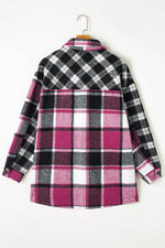 Load image into Gallery viewer, Black Plaid Colorblock Loose Shacket - Fashion Queen - 5