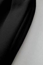 Load image into Gallery viewer, Black Plain Half Zip V Neck Ribbed Edge Loose Tracksuit - Fashion Queen -  14