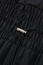 Load image into Gallery viewer, Black Plain Sleeveless Loop Drawstring Cinched Waist Romper - Fashion Queen - 5