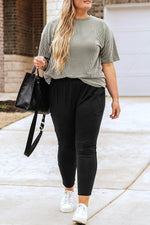 Load image into Gallery viewer, Black Plus Size Frill High Waist Pocketed Soft Pants - Fashion Queen - 9