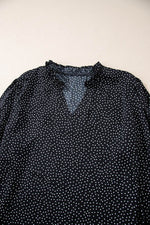 Load image into Gallery viewer, Black Plus Size Leopard Print Notch V Neck Blouse - Fashion Queen - 14